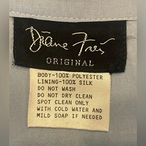 Vintage Diane Tres Original Silk Beaded Jacket Light Blue - Fits As Med - EUC - Picture 7 of 7